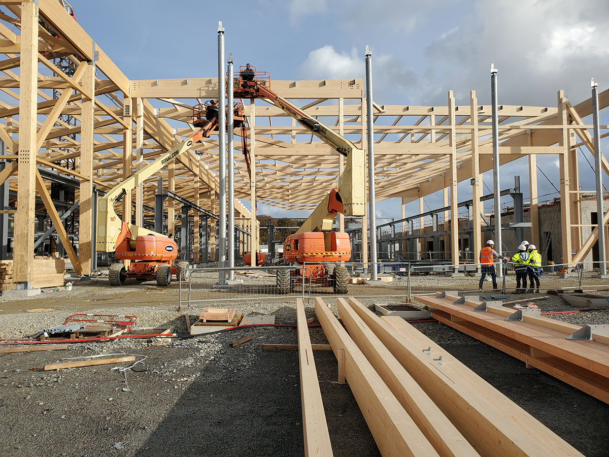 agence d'architecture DLW : projet de construction du futur cetex centre technique et d’exploitation tramway de la Semitan site de La Babinière à La Chapelle-sur-erdre, chantier en cours