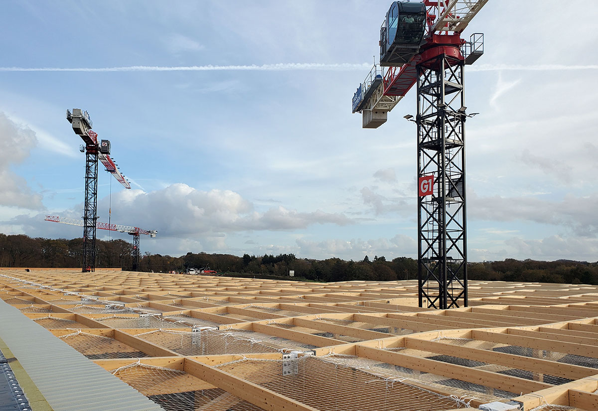 agence d'architecture DLW : projet de construction du futur cetex centre technique et d’exploitation tramway de la Semitan site de La Babinière à La Chapelle-sur-erdre, chantier en cours