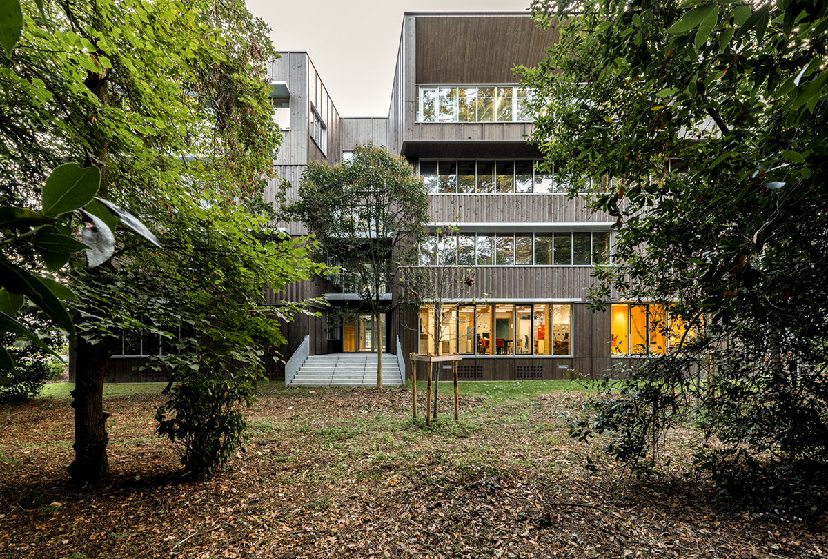 agence d'architecture DLW : projet de construction d'un bâtiment d'enseignement et tertiaire pour l'Institut Public Ocens à Nantes, à destination d’enfants et d’adolescents déficients visuels.