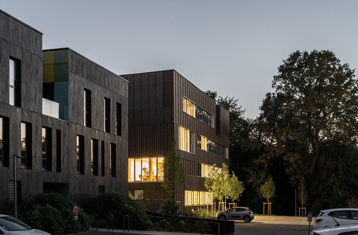 agence d'architecture DLW : projet de construction d'un bâtiment d'enseignement et tertiaire pour l'Institut Public Ocens à Nantes, à destination d’enfants et d’adolescents déficients visuels.