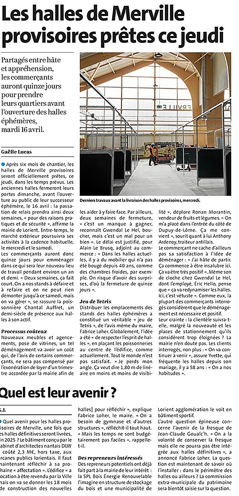 agence d'architecture DLW : projet de rénovation des Halles de Merville à Lorient