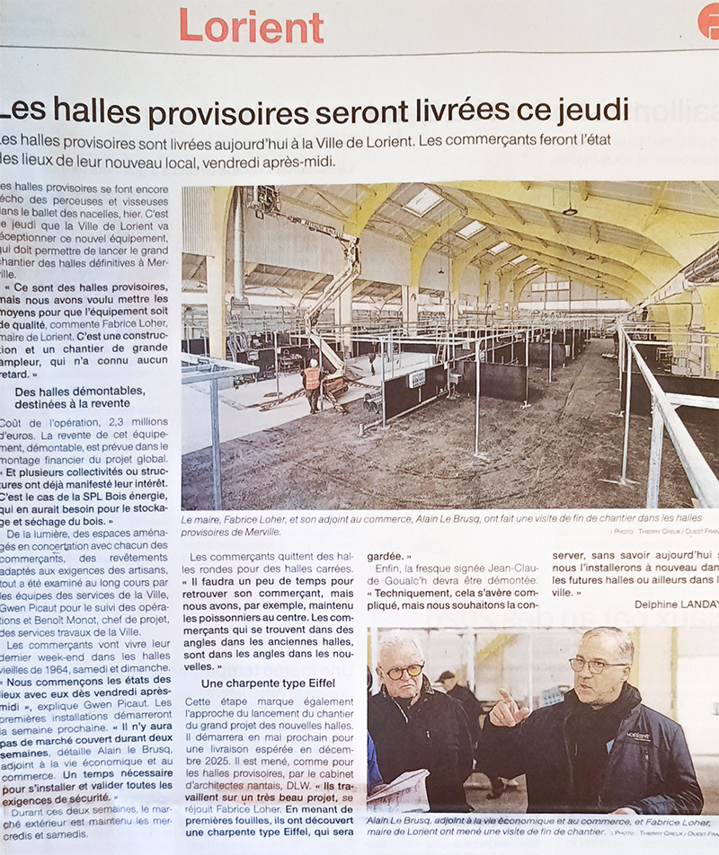 agence d'architecture DLW : projet de rénovation des Halles de Merville à Lorient
