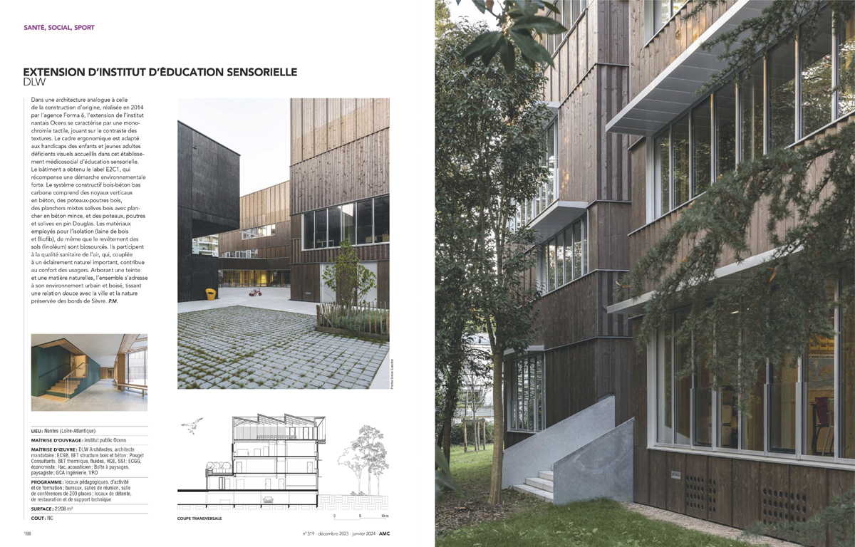 agence d'architecture DLW : publié dans la sélection des 100 bâtiments de l’année de l’AMC 2023